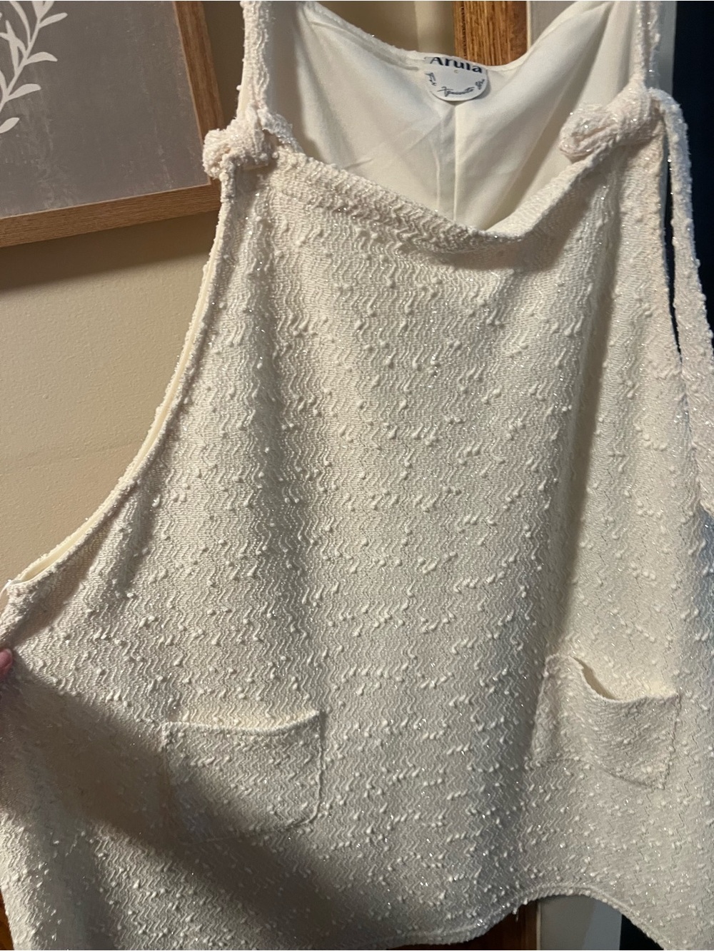 ARULA Ivory Textured  with Knotted Straps